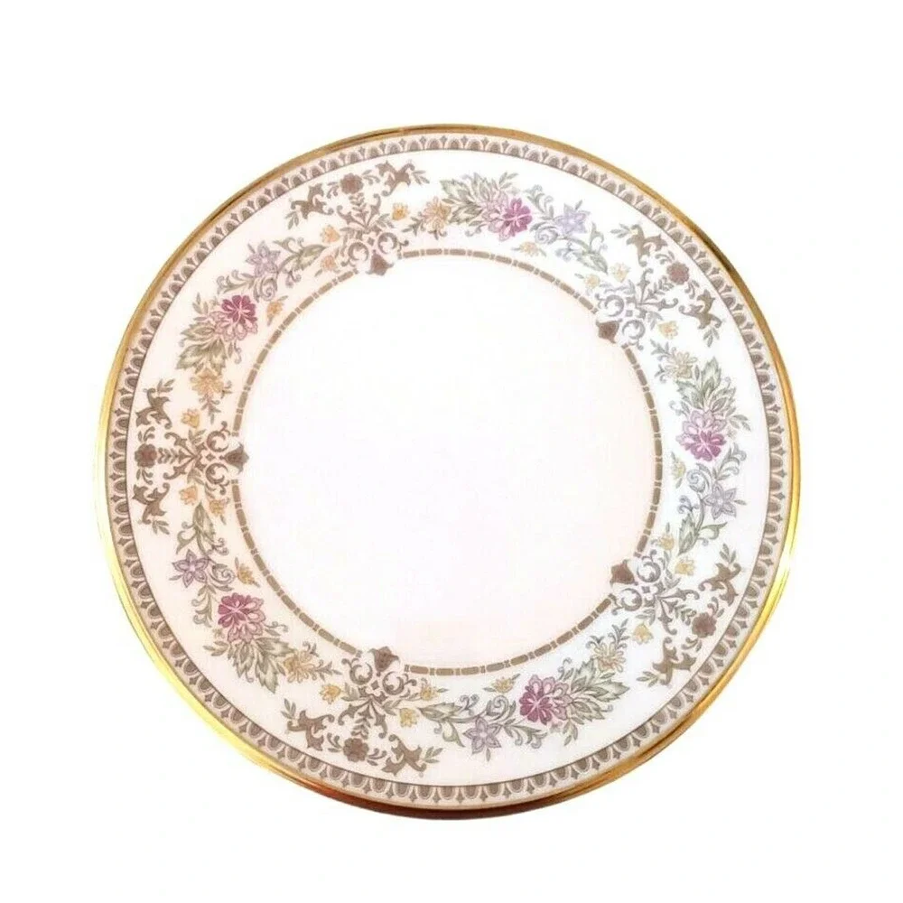 Lenox Castle Garden Dinner Plate 10 3/4" Floral Pattern Gold Trim Made in USA - Picture 1 of 4